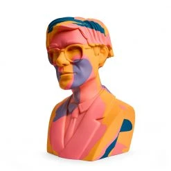 Andy Warhol 12" The Bust Vinyl Art Sculpture - Orange Camouflage Edition