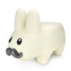 Leather Happy Labbit Stool By Frank Kozik - Virgin White Edition (PRE-ORDER)