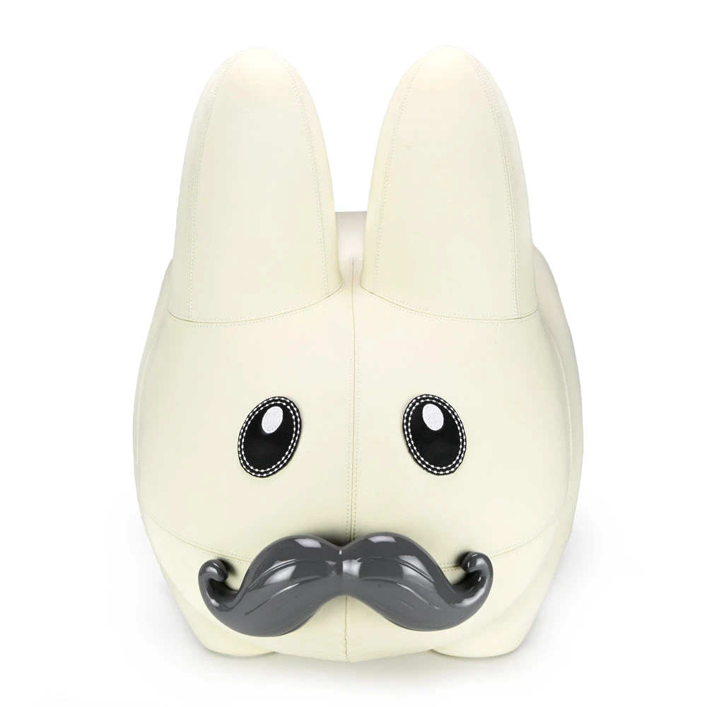 Leather Happy Labbit Stool By Frank Kozik - Virgin White Edition (PRE-ORDER) 2 Leather Happy Labbit Stool By Frank Kozik - Virgin White Edition (PRE-ORDER)