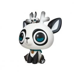 Amber Huang NEW RELEASES DeerCat & Friends™ Sitting DeerCat 7” Vinyl Art Figure By Amber Aki Huang – Exclusive Panda Edition (Limited Edition Of 100)