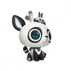 Amber Huang NEW RELEASES DeerCat & Friends™ Sitting DeerCat 7” Vinyl Art Figure By Amber Aki Huang – Exclusive Panda Edition (Limited Edition Of 100)