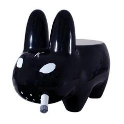Kidrobot Art Giant Black Smorkin' Labbit Stool By Frank Kozik