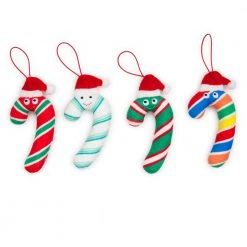 Kidrobot Yummy World Candy Cane Plush Ornaments 4-Pack