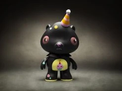 CAREBEARS DESIGNER ART TOYS Care Bears Black Birthday Bear Art Figure By Kathie Olivas