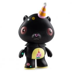 CAREBEARS DESIGNER ART TOYS Care Bears Black Birthday Bear Art Figure By Kathie Olivas