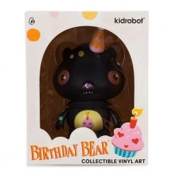 CAREBEARS DESIGNER ART TOYS Care Bears Black Birthday Bear Art Figure By Kathie Olivas