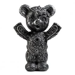 Free Hugs Bear Art Figure By Frank Kozik - Kidrobot.com Exclusive Silver Edition
