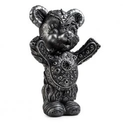 Free Hugs Bear Art Figure By Frank Kozik - Kidrobot.com Exclusive Silver Edition