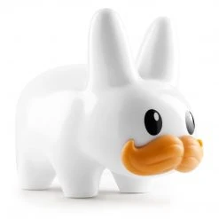 Happy Stache Labbit 10" Vinyl Art Figure By Frank Kozik - White Edition